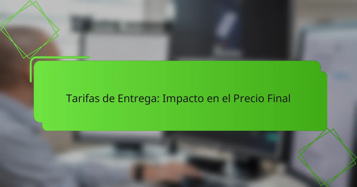 Tarifas de Entrega: Impacto en el Precio Final